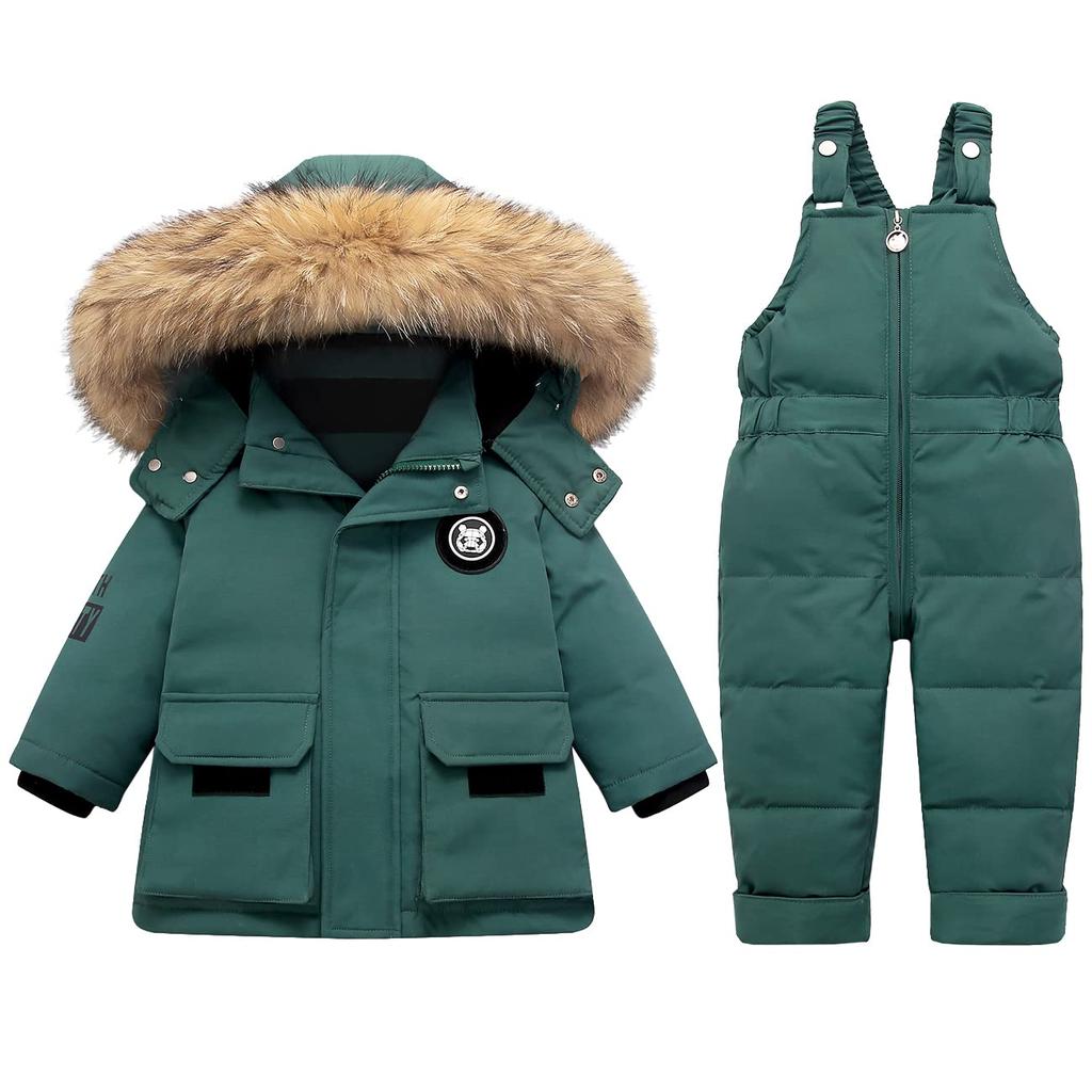 Batolecí kombinéza Chlapec Dětská Zimní Kabát Dívka Sněhule Kalhoty a bundy Bryndáček 1-2-3-4-5T Dětská Bílá Růžová