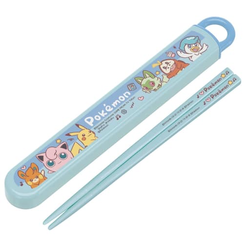 Skater Chopsticks and Chopstick Case Set for Kids, Lunch Box, 16.5cm, Made in Japan, Dishwasher Safe, Sliding Design, Pok?mon Joyful (ABS2AMAG-A)
