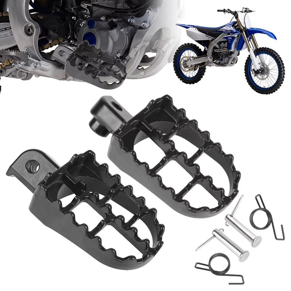Black/Silver Motorcycle Foot Pegs Springs Bolts Dirt Bike Footrest Motorcycle Pedals Motorbike