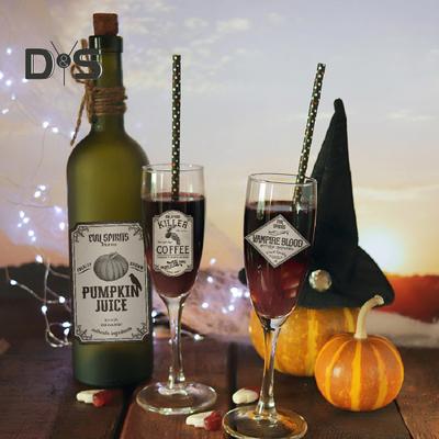 12 Bögen Halloween-Weinflaschenetiketten, Bierflaschenaufkleber, wasserfest, Zaubertrankflaschenaufkleber, Apothekeraufkleber, Halloween-Partydekorationen
