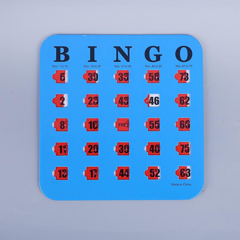 5Pcs Bingo Game Card Easy-Read With Sliding Windows Reusable Logical Thinking Ability Game Bingo Board Game Party Gift