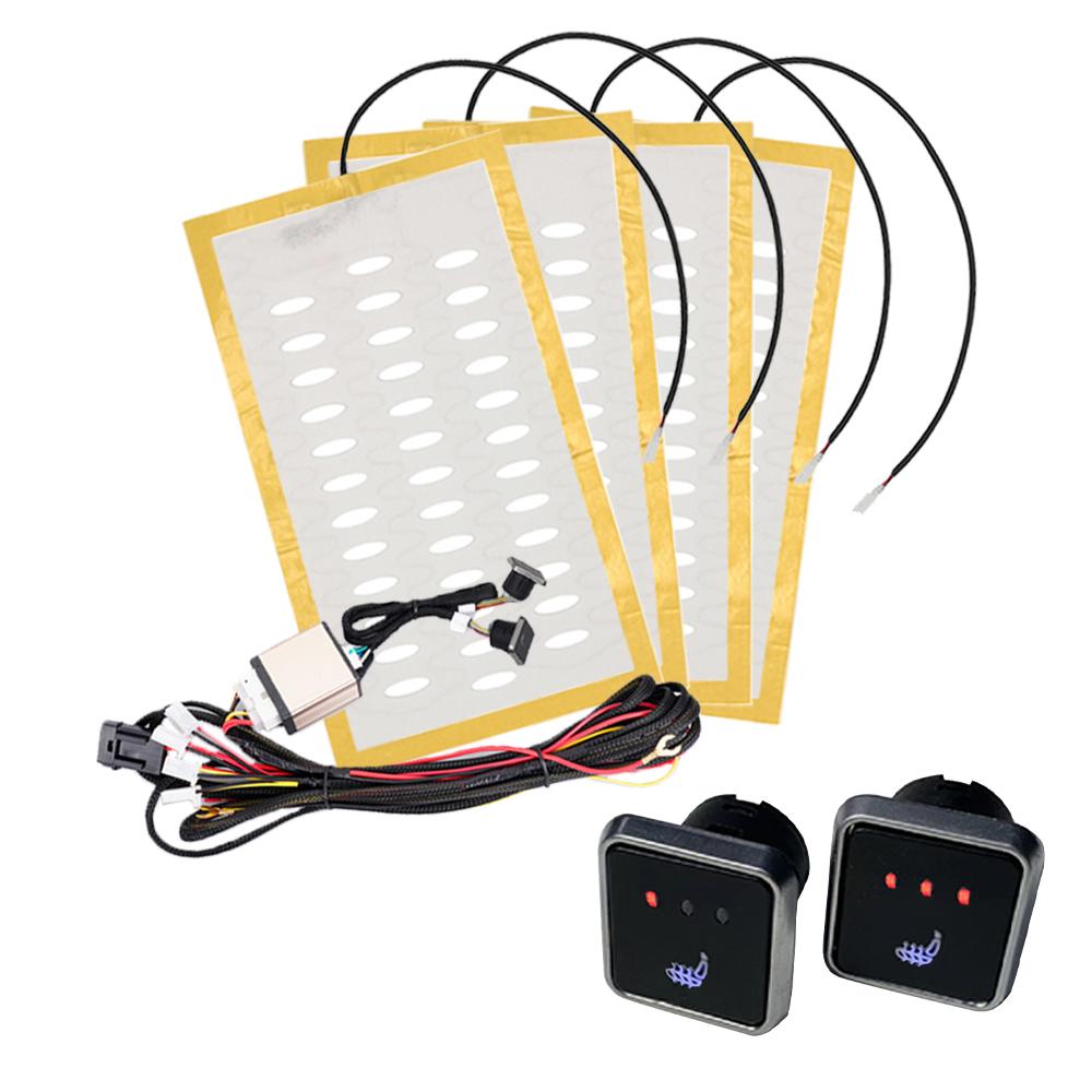 12V Car Seat Heater Kit Universal Fit 2 Seats Heating with 3 Levels Hollow Out Alloy Wire Cars Accessories Control Switch System