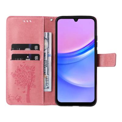 For Samsung Galaxy A17/A26 5G/A16 5G/A16 4G Phone Case with Stand Cat Tree Pattern Leather Wallet Mobile Cover
