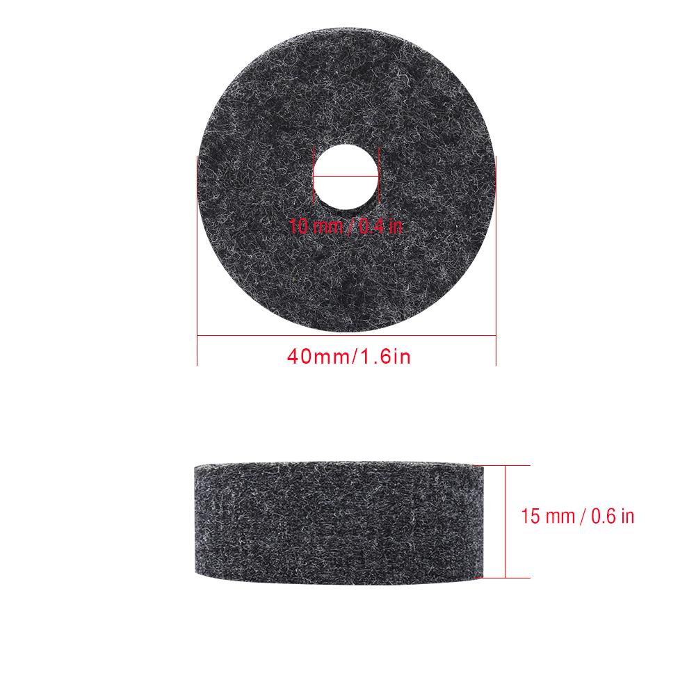 10pcs Jazz Drum Cymbal Felt Pads Musical Instrument Accessories Gray