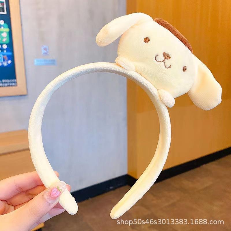 Cute And Charming Sanrio Kuromi Melody Doll Facial Wash Makeup Hairband Cinnamoroll PompomPurin Sweet Non Slip Elastic Hair Accessories