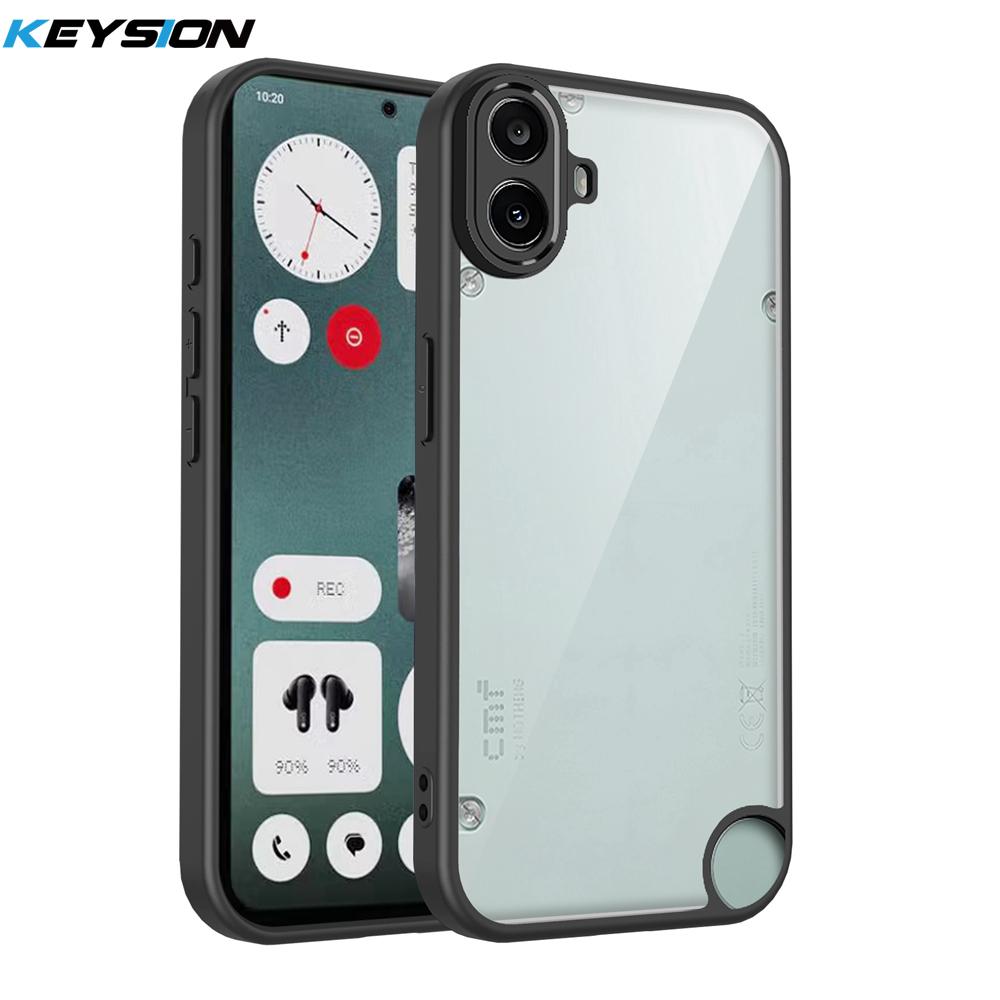 KEYSION Transparente Hülle für Nothing CMF Phone 2 Pro 1 Weiches Silikon + PC Klare Stoßfeste Handy-Rückabdeckung für CMF Phone 1 2 Pro