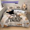 3pcs Bad Bitch Energy Printed Quilt Set, Soft and Comfortable Quilt Cover for Bedroom