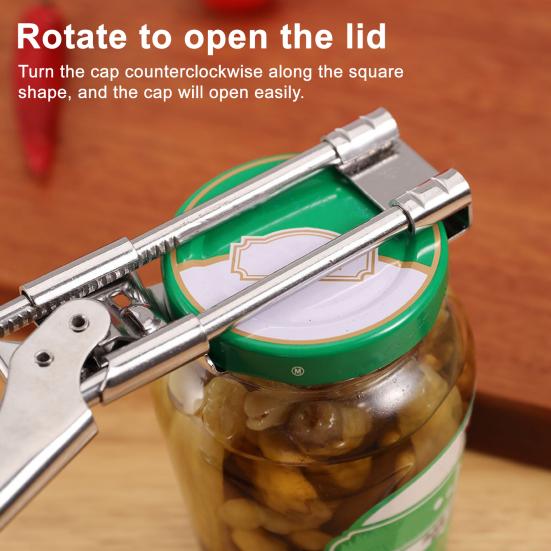 Yousheng 2 Pcs Adjustable Jar Lid Opener Stainless Steel Can Opener Multifunctional Bottle Jar Lid Gripper for Arthritis Weak Hands Manual Accessories