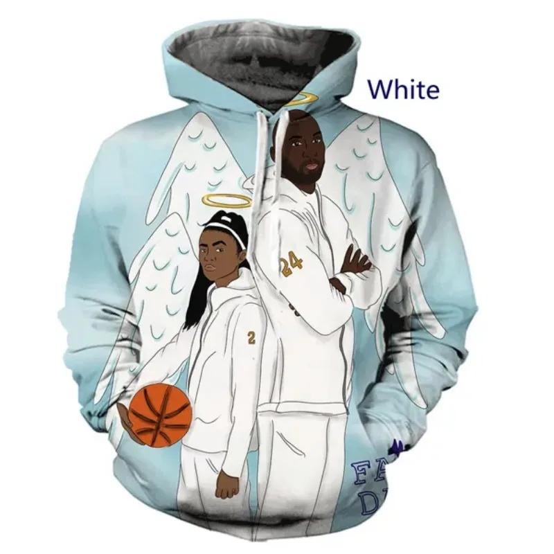 Kobe Bryant And Gigi Men Hoodies Sport Hoodie Oversized 3D Printed Sweatshirts Hoodie Cosplay Men's Clothing Basketball