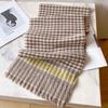 Wool scarf women's winter new coffee-colored plaid cashmere couple's scarf and coat