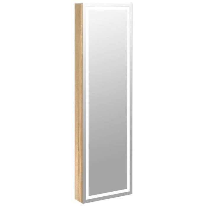VidaXL Jewelry Cabinet with Mirror and LED Lighting Wall-Mounted 353255