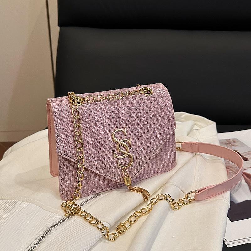 Summer Retro Casual Trend Simple Light Luxury Letter Hardware New Fashion Chain Shoulder Messenger Bag Women