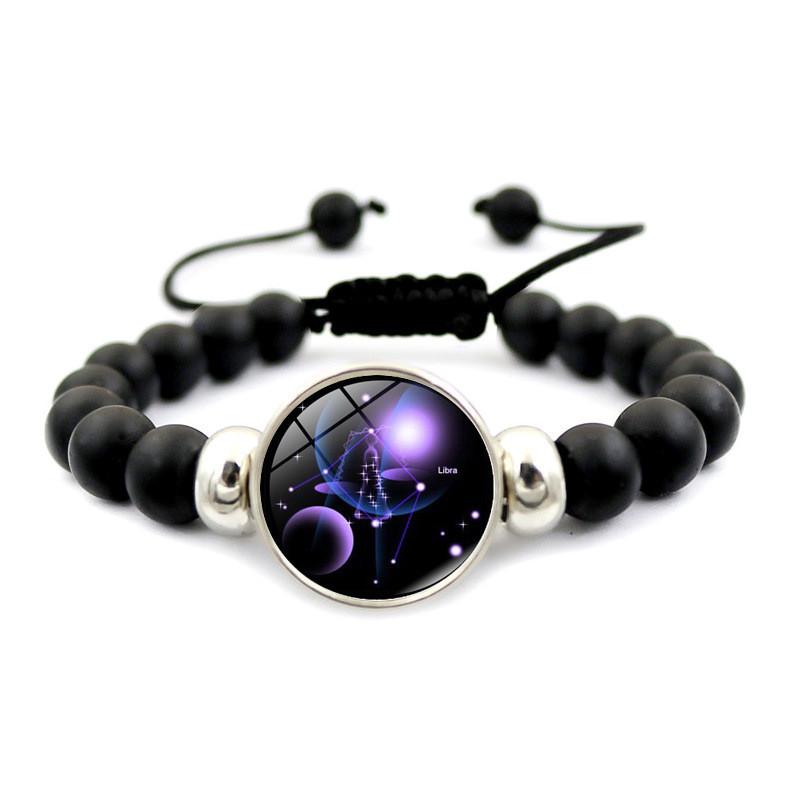 

Стеклянный элегантный браслет с бусинами «Зодиак» — идеальный подарок для мужчин и женщин Libra