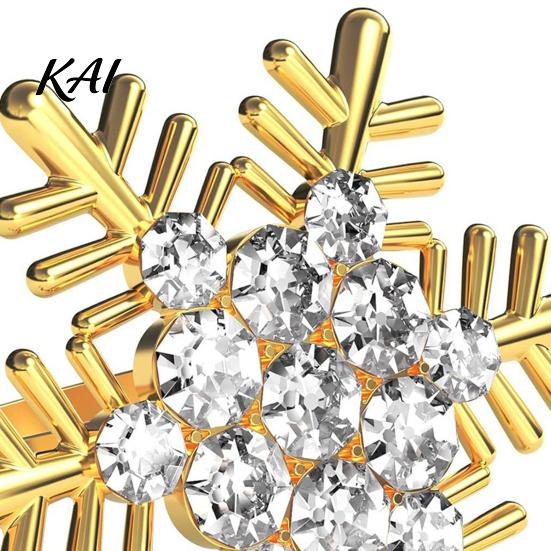 Decorative Napkin Rings Rhinestone Snowflake Ring, Metal Holder, Winter Seasonal Party Tableware Holiday Ring for Christmas Dinner Table Decor