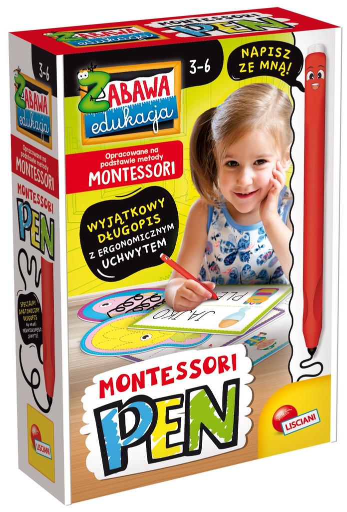 Lisciani Montessori Pen Długopis Z 32 Tabliczkami