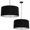 Lampe suspendue, Lustre de plafond, Chrome, Abat-jour en velours