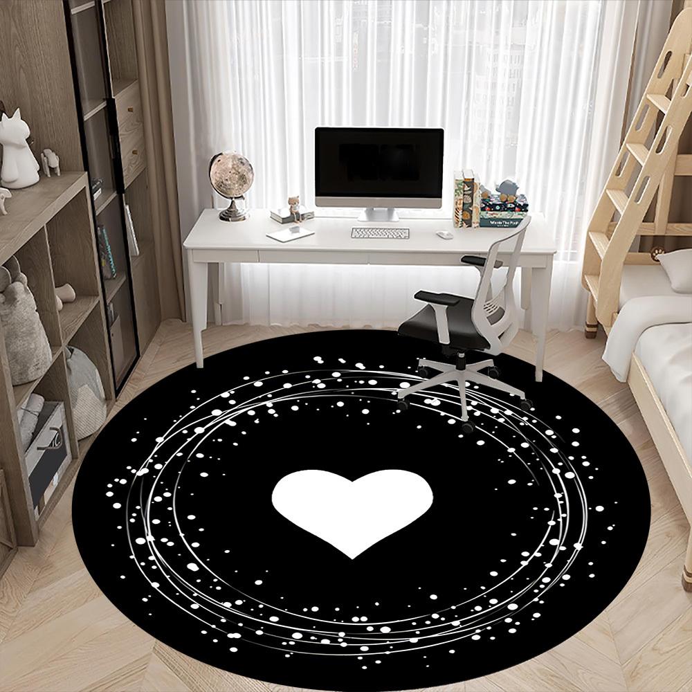 1PC Love Sparkle Office Round Area Rug,  Mat Suitable ForOffice, Under Office Chairs Bedroom Living Room Home Decor, Room Deco