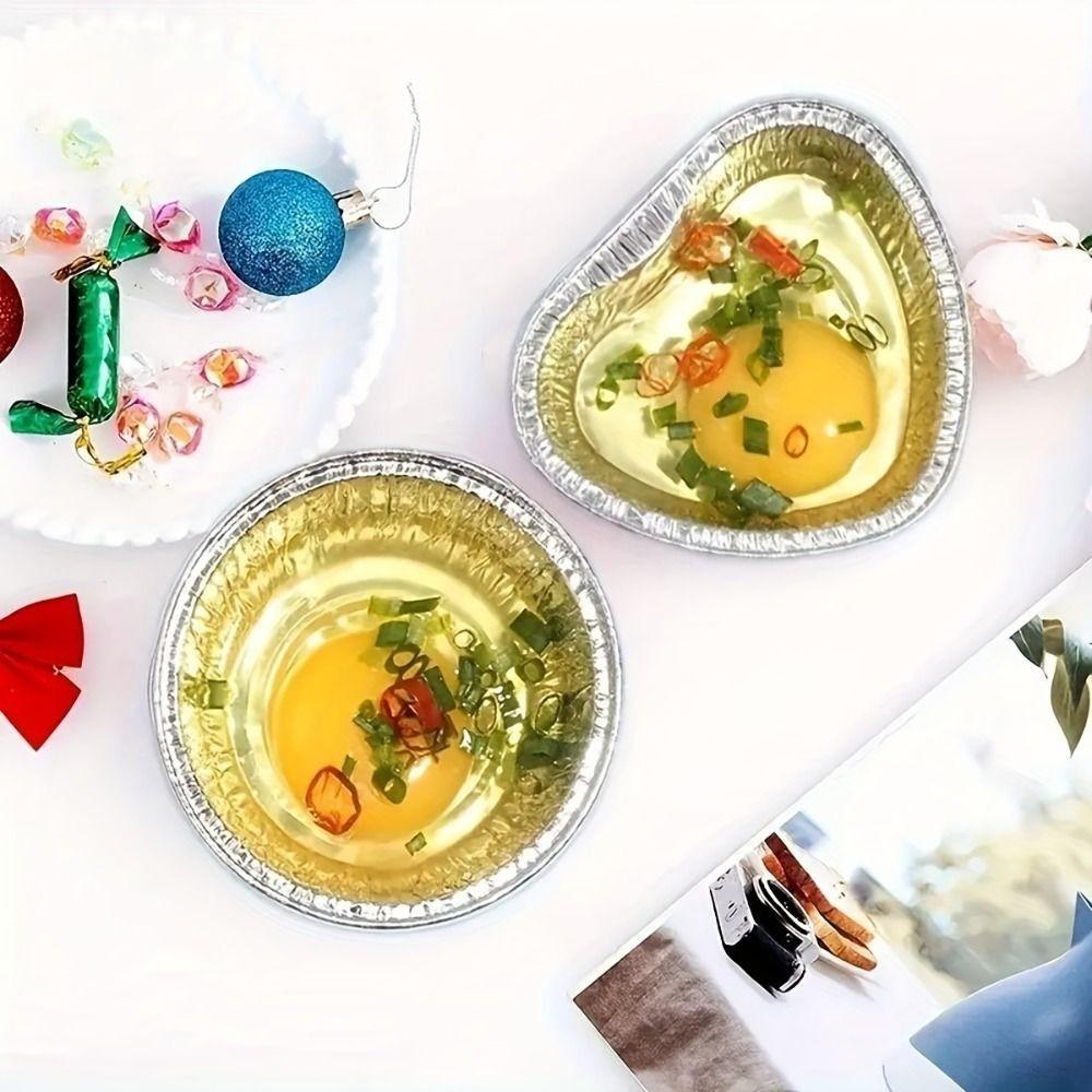 50Pcs Disposable Baking Cup Tray Food Grade Tinfoil Tray Aluminum Tin Foil Baking Pans  Pudding