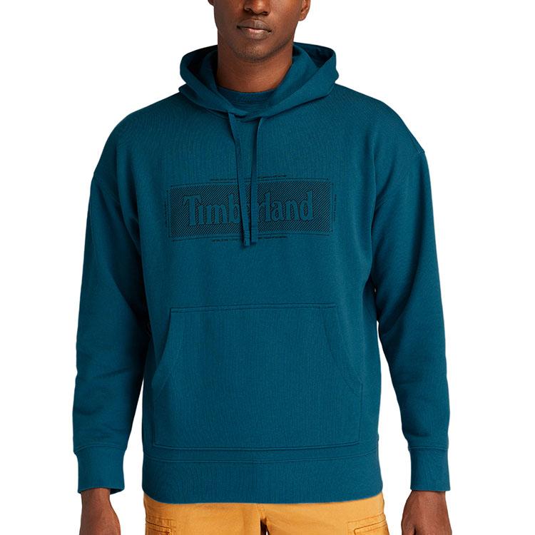 Timberland Betűs Logóval Nyomott Kötött Kapucnis Pulóver Férfi kapucnis pulóverek Kék A2A1F-G94