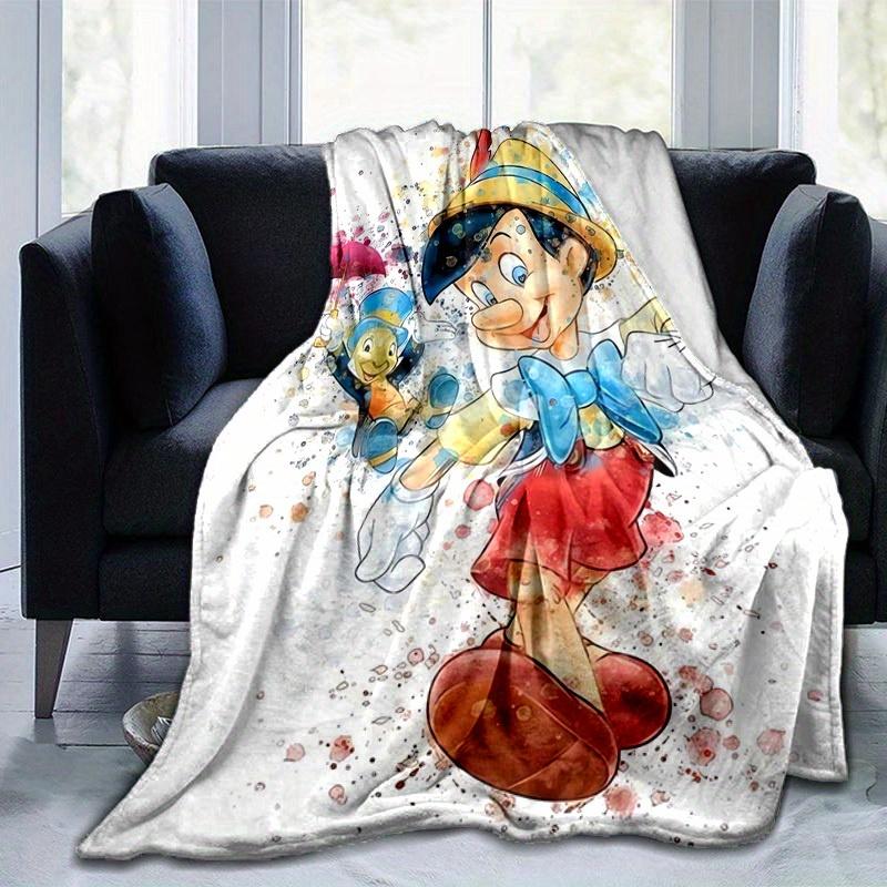 1 pezzo, Stampa Artistica Acquerello di Pinocchio e Grillo Parlante Decorazione per la Casa, Coperta Plaid per Divano, Letto, Viaggio