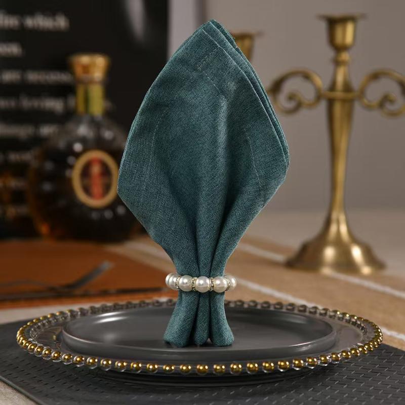 Luxuriöse Perlenstruktur Serviettenringe Goldener Halter Perlenring Serviettenhalter Eleganter Elastischer Serviettenringhalter Abendessen Bankett