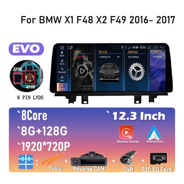IPS New Android 14 For BMW X1 F48 X2 F49 (2016- 2017)  Car Player GPS Navigation Multimedia Video NBT & 2018 -2020 EVO System