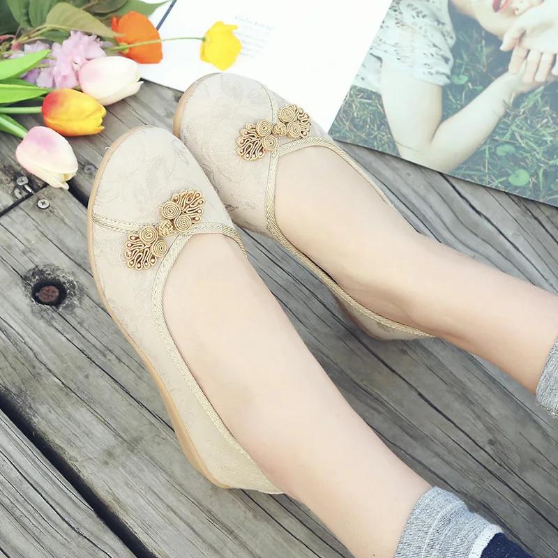 Maogu 2024 весна осень цветок этнический стиль ретро китайская ткань слипоны обувь — фото 3