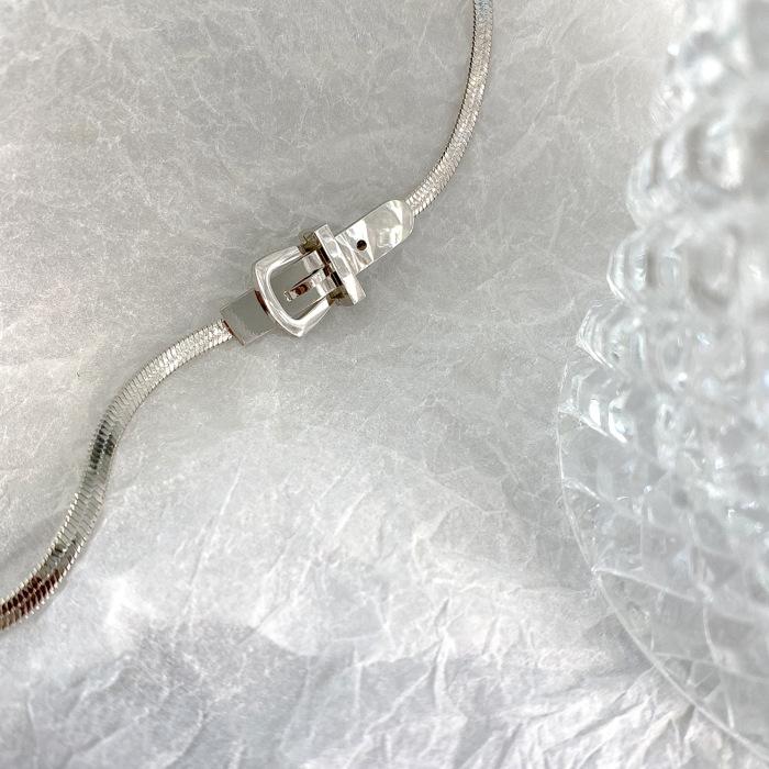 Simple fashion personalized design snake bone chain belt buckle neck chain necklace female sweet cool