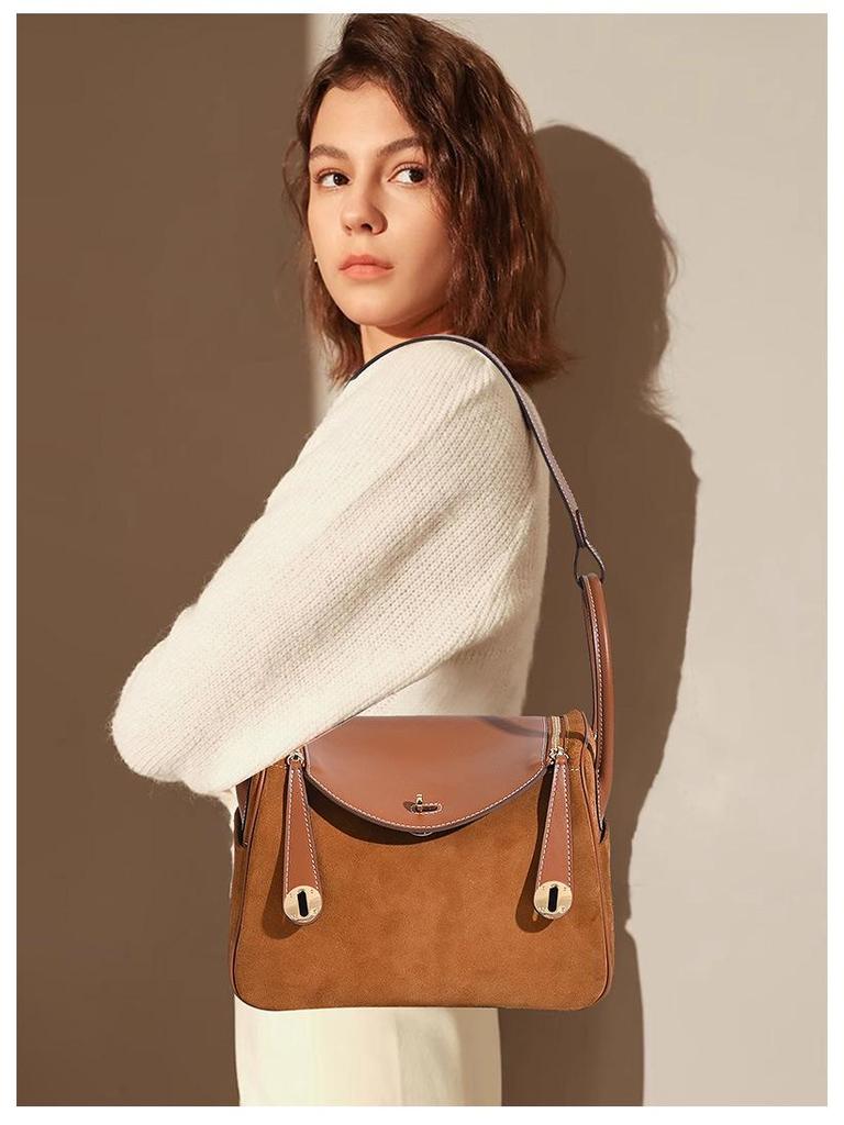 Damska torba Lindy Doctor ze skóry krowiej 2025: Skóra matowa, Duża pojemność, Modna torba na dojazdy do pracy i na ramię na jesień/zimę