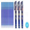 14Pcs/ Lot Erasable Refill Rod Washable Handle Erasable Ballpoint Pen 0.38mm Blue Black Ink School Office Writing Stationery