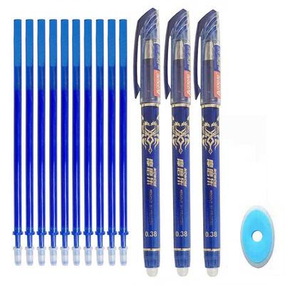 14 Pz/lotto Cancellabile Asta di Ricarica Maniglia Lavabile Cancellabile Penna A Sfera 0.38mm Blu Nero Inchiostro Scuola Ufficio di Scrittura di Cancelleria