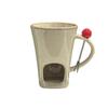 Ceramic Chocolate Fondue Mug with Fork Cheese Melting Pot Practical Butter Warmer Pot  Party