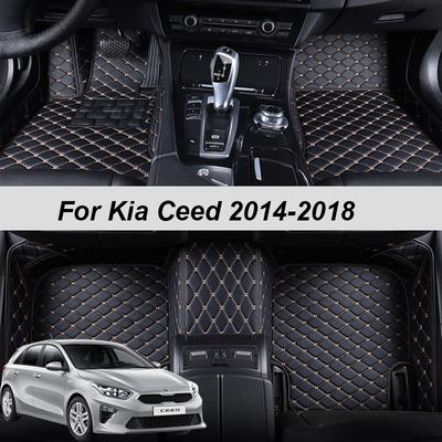Luxury Leather 3D Interior Parts Custom Car Mats With Pockets Floor Carpet Rugs For Kia Ceed 2014 2015 2016 2018