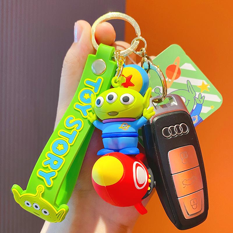 Three-Eyed Keychain Toy Story Cartoon Doll Pendant Bag Pendant Personalized Car Key Chain
