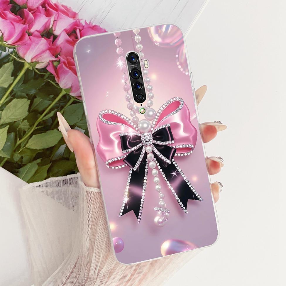 Clear Casing For Oppo Reno2 CPH2577 Phone Case For Oppo Reno 2 Cover Fashion Butterfly Funny Cute Painted