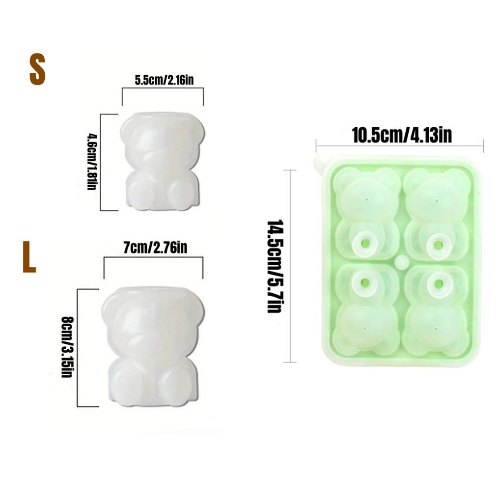 Mignon Ours en Peluche Glaçon Silicone 3D Ours Bac à Glaçons Moule de Fabrication Halloween Étanche et Facile à Retirer Pour Café Congélation