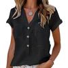 2026 Spring/Summer Women's Bestseller: Solid Color Twist Button Short Sleeve Top