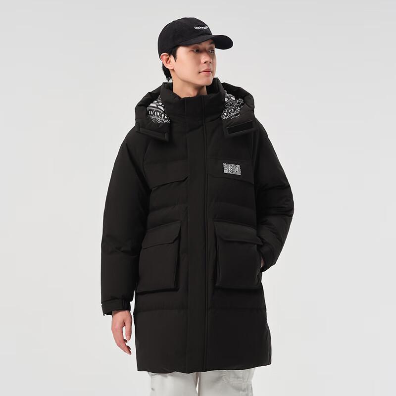 TANBOER Unisex Detachable Hood Mid-Length Down Jacket TY233500