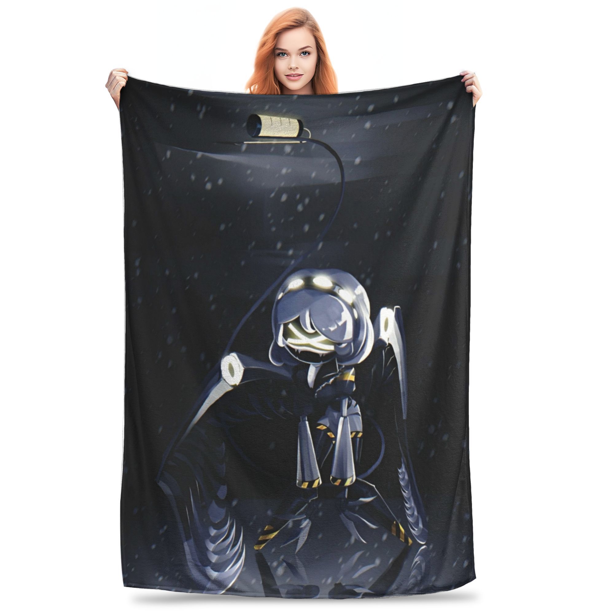 

Murder Drones Fleece Throw Blanket Uzi Doorman Aesthetic Blankets for Bedding Car Ultra-Soft Bedspread, 30x40in