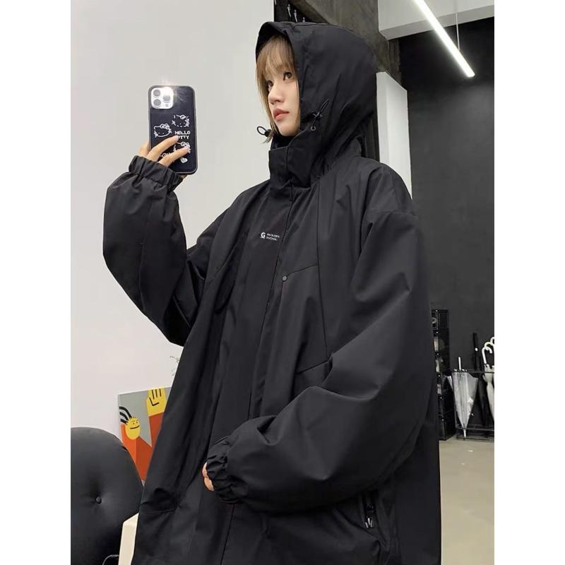 Retro Jacket Work Jacket Women's Loose Versatile Trendy Brand Hooded
