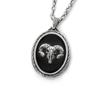 Sting925 Ram Skull Onyx Pendant