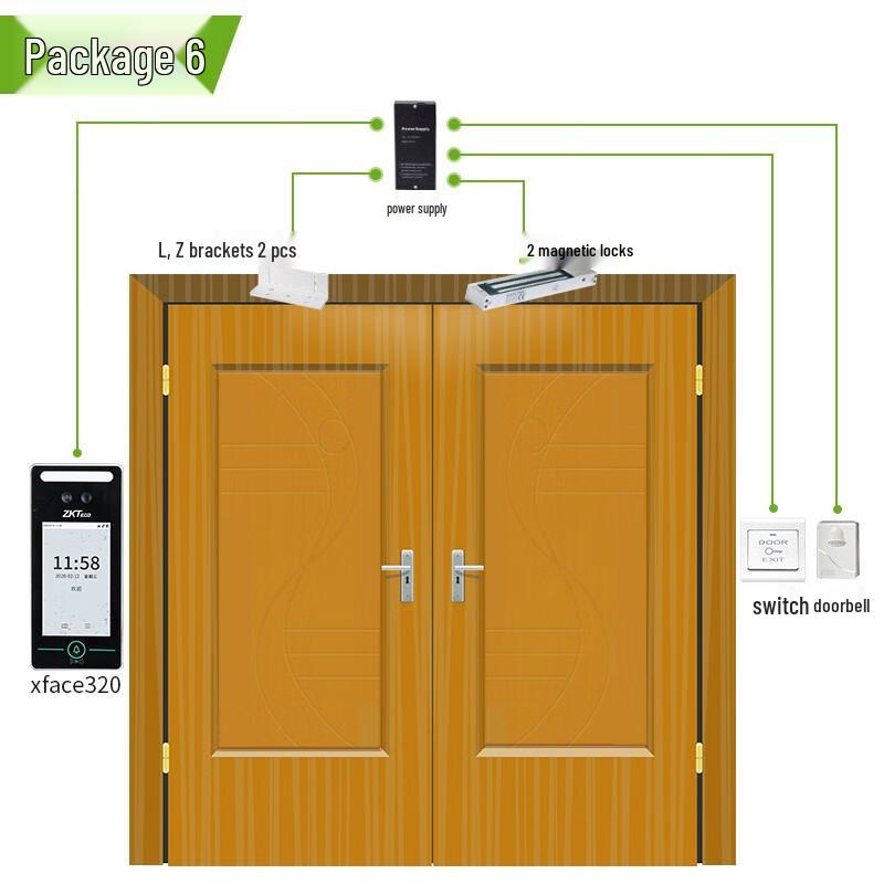 ZKTECO xFace320 Dynamic Face Recognition Access Control & Attendance System CN plug (adapter included)