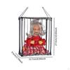 Screaming Halloween Decoration Cage Prisoner Spooky Creative Light up Eyes with Motion Sensing for