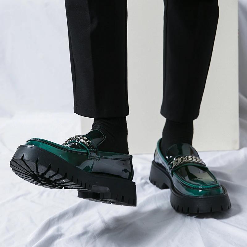 Fashion New Men's Leather Shoes Fashion Men's Loafers Wedding Dress Oxfords Fashion Thick Bottom Men Shoes Non-Slip Casual Shoes Man