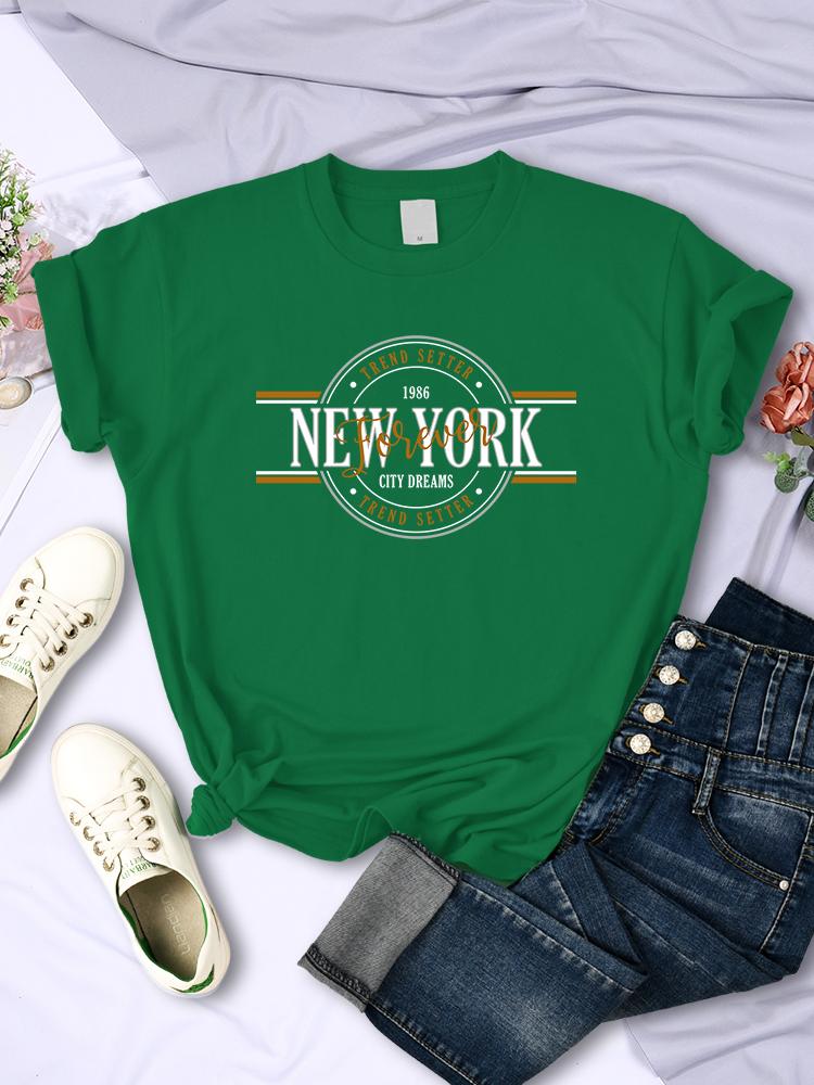 

Trend Setter 1986 New York City Dreams Tshirts Women S Street Sweat T-Shirt Hip Hop Breathable Tees Shirts Cool Soft T-Shirts 4XL