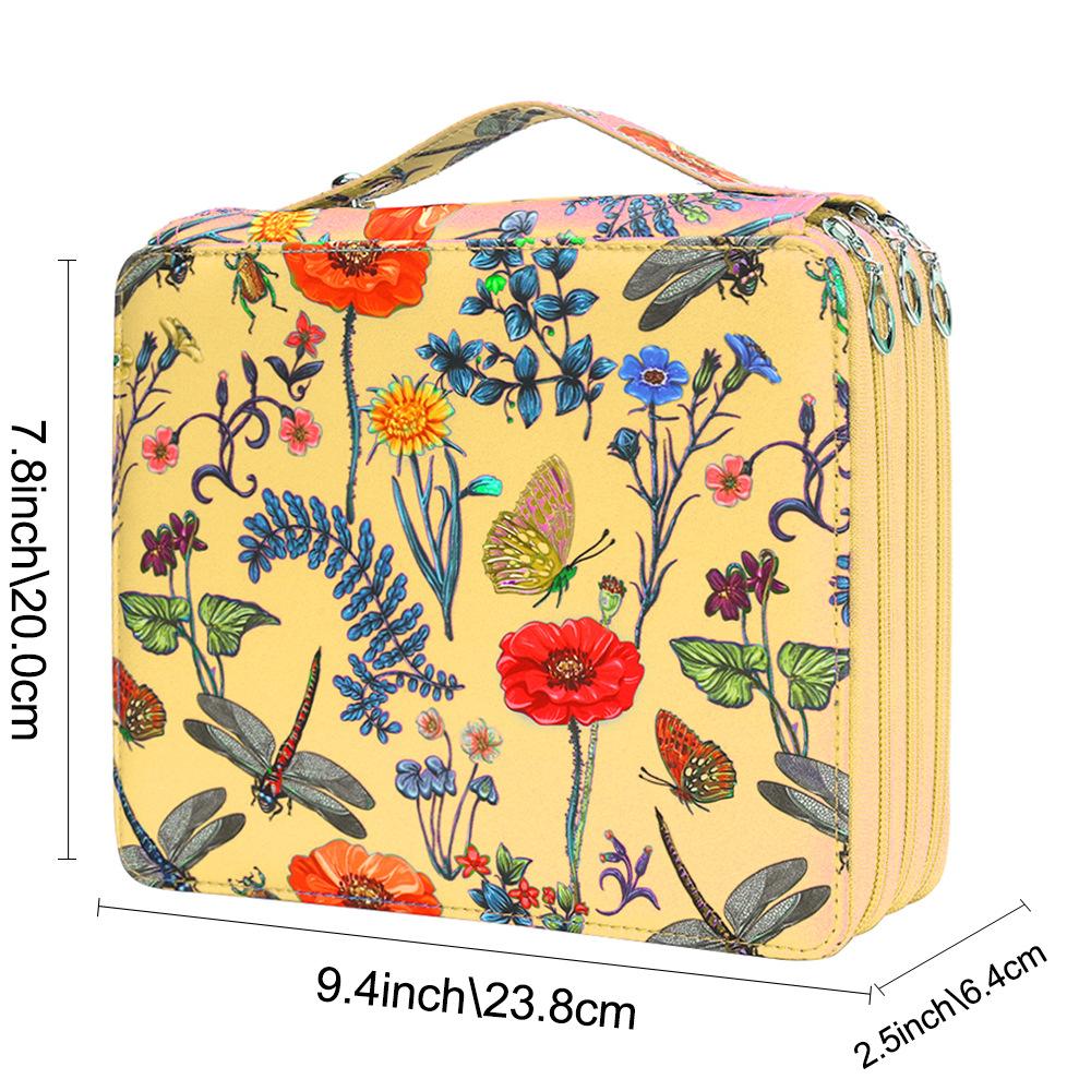 124-Slot Color Pencil Case, Large Capacity 3-Layer Zipper Pen Bag, Marker & Art Supply Organizer for Students Artists