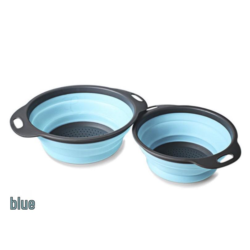 2-Piece Folding Colander & Drain Basket Set