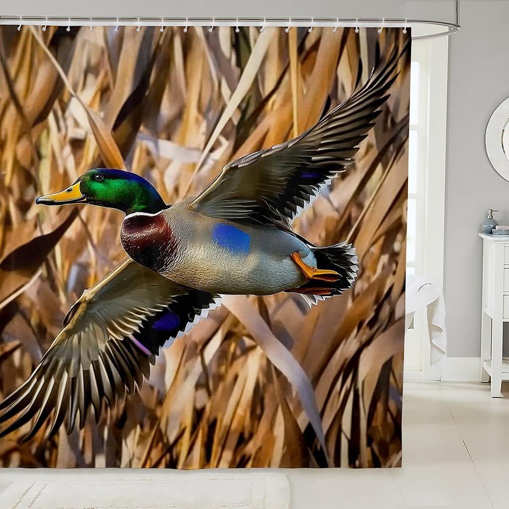 Kids Cute Capybara Shower Curtain for Bathroom Decor Japanese Cherry Blossoms Flowers Bath Curtain for Boys Girls Teens Cartoon