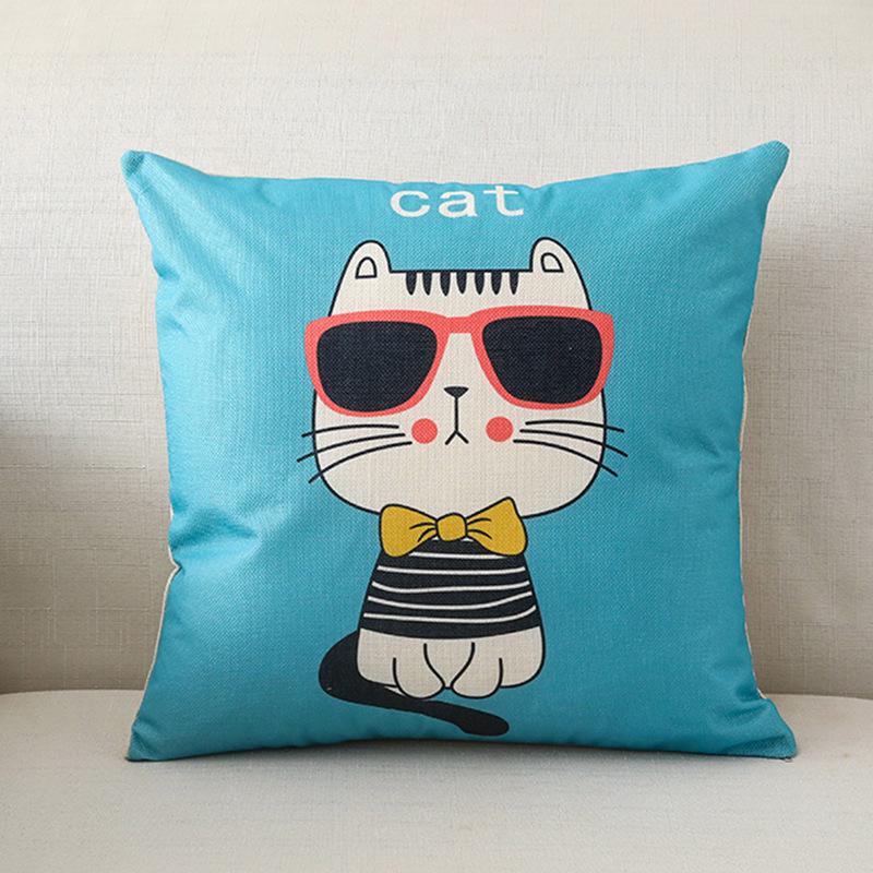 45x45cm Nordic Ins Cartoon Printing Square Pillowcase Living Room Sofa Office Seat Cushion Cover Home Decoration