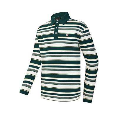 Moda Tenis Clásico Retro Deportivo Casual Simple Rayas Cómodo Versátil Punto Holgado Manga Larga Camisa Polo Hombre tops A11M613221FDG